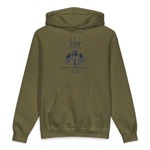 "Liberty and Justice" Front and Center Heavyweight Hooded Sweatshirt