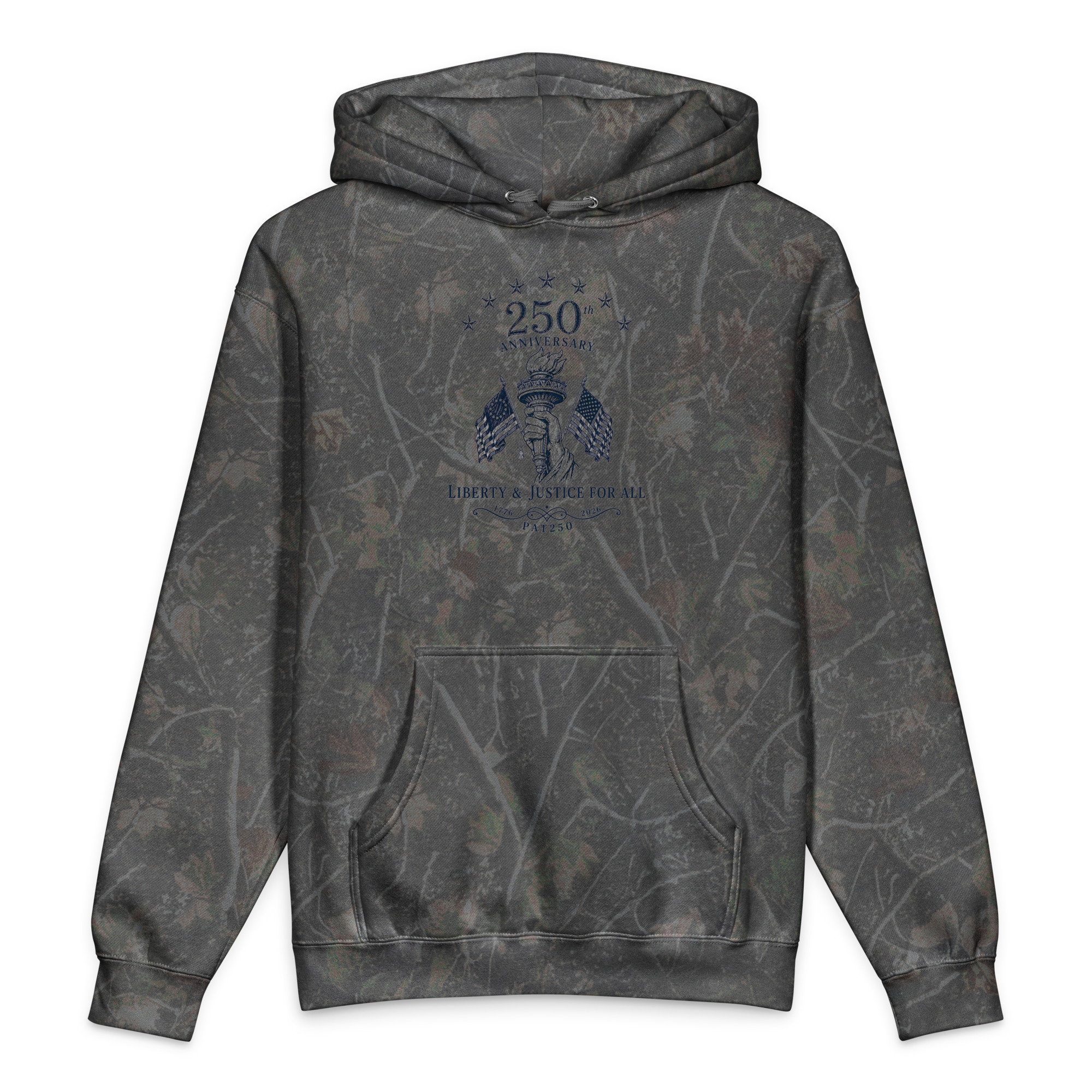 "Liberty and Justice" Front and Center Heavyweight Hooded Sweatshirt - Image 14