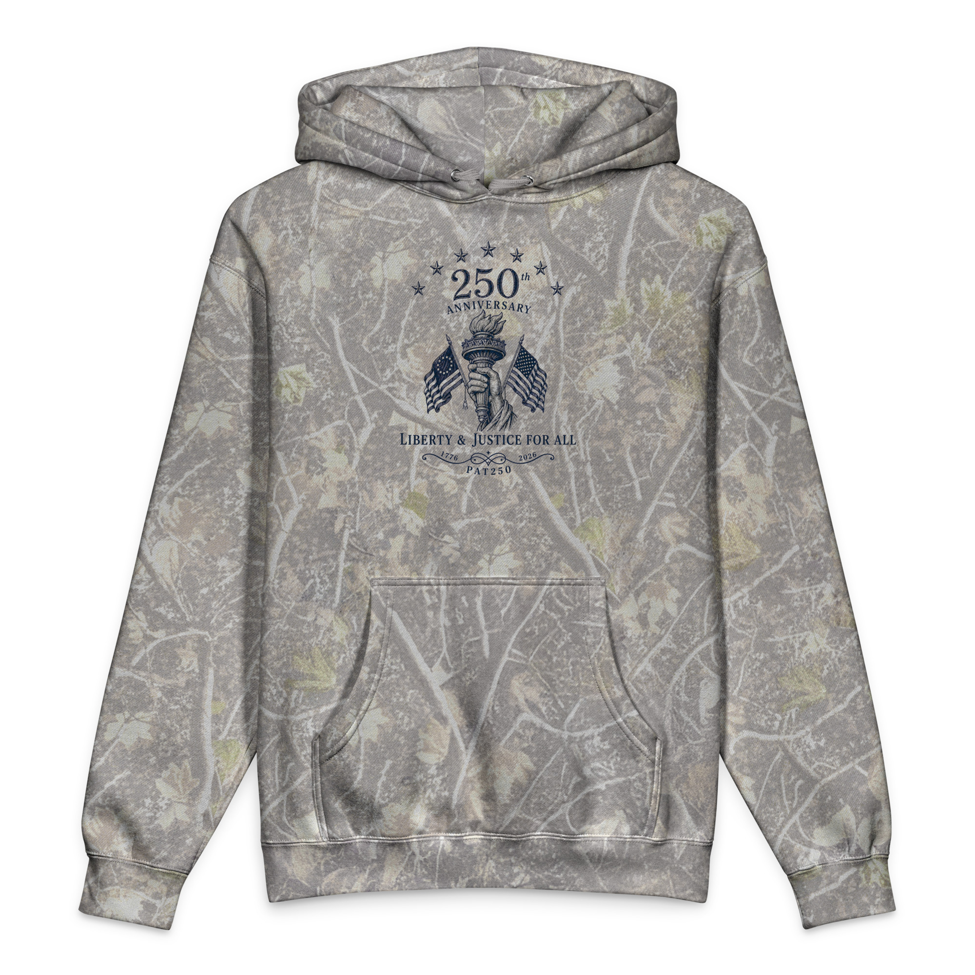 "Liberty and Justice" Front and Center Heavyweight Hooded Sweatshirt - Image 6