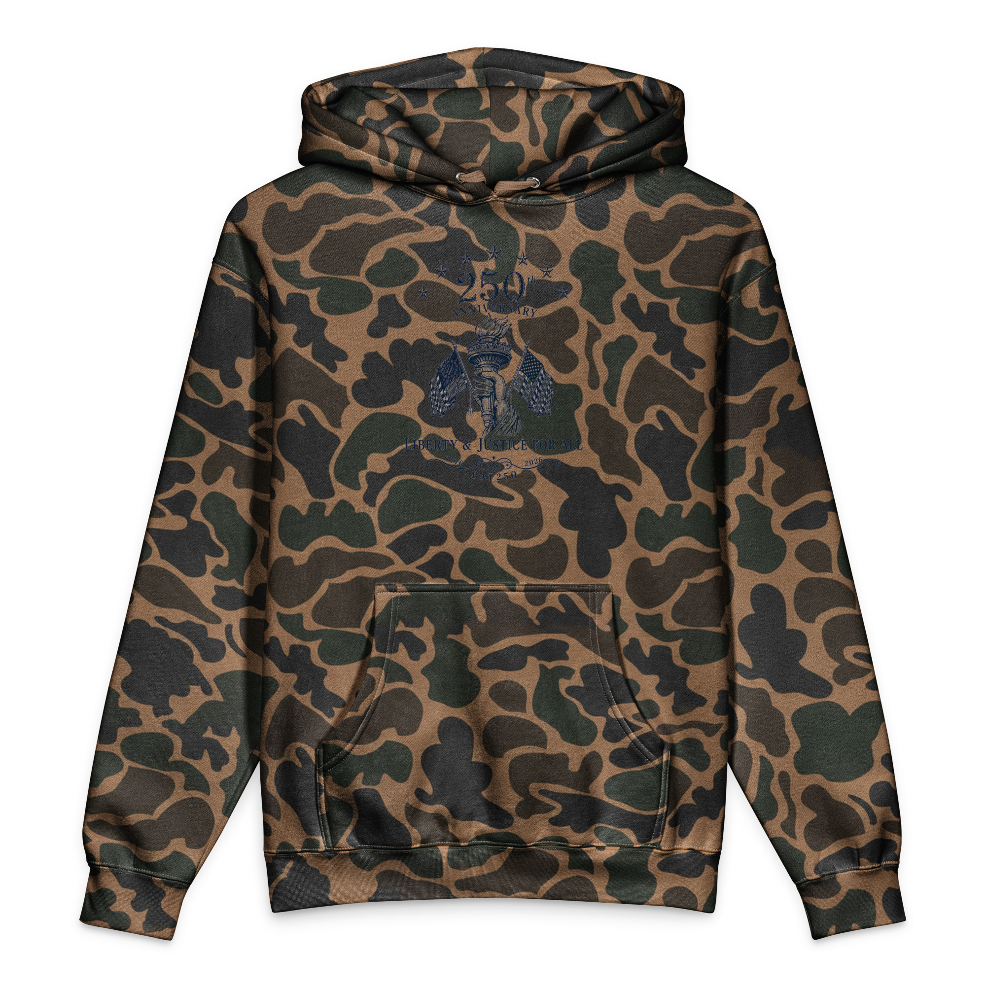 "Liberty and Justice" Front and Center Heavyweight Hooded Sweatshirt - Image 7