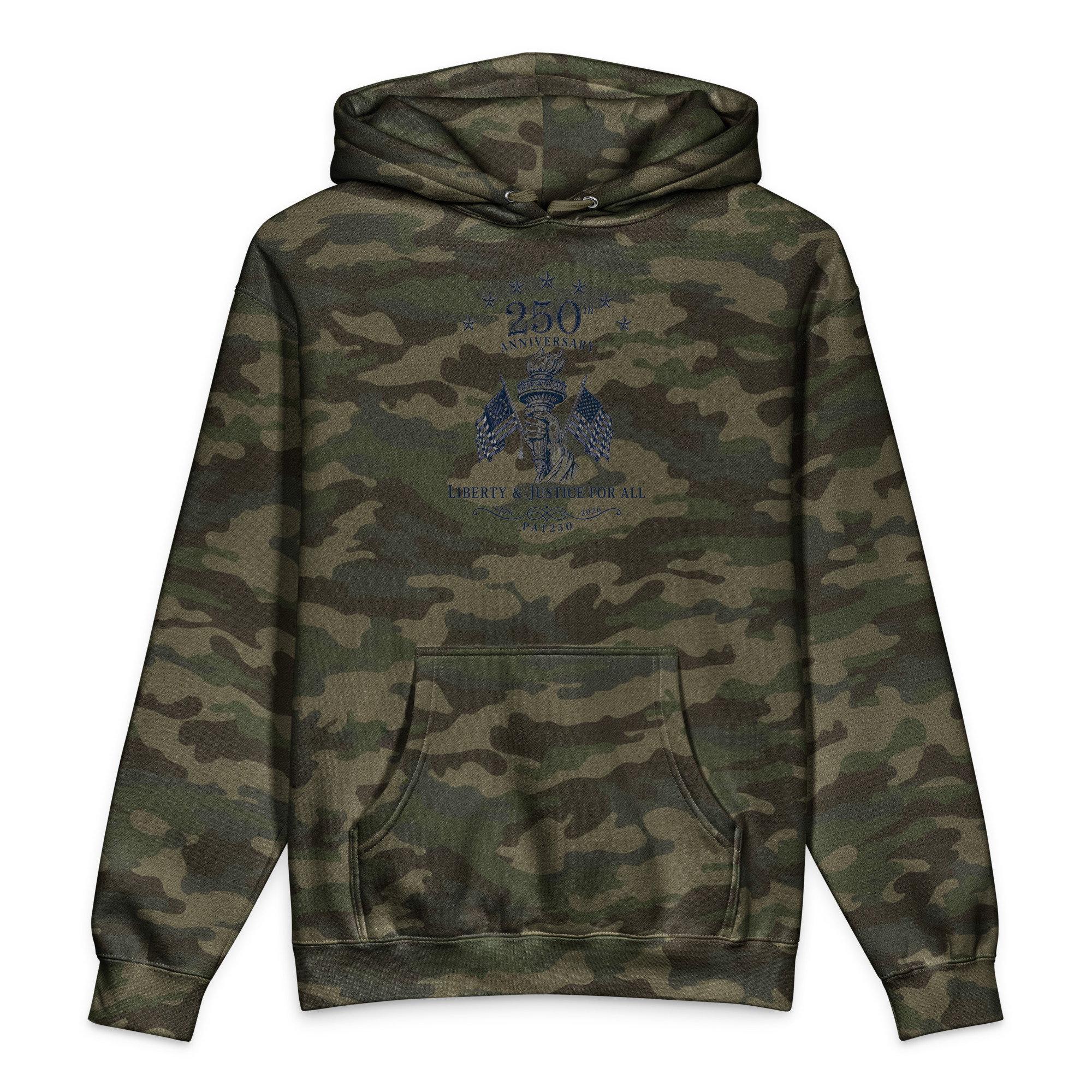 "Liberty and Justice" Front and Center Heavyweight Hooded Sweatshirt - Image 8