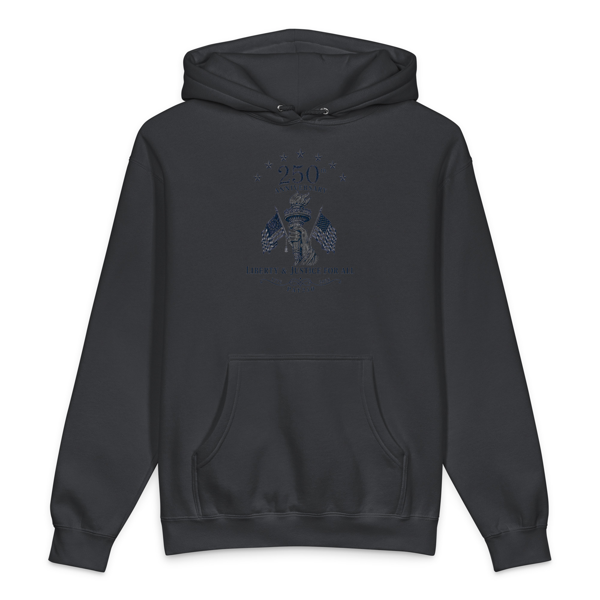 "Liberty and Justice" Front and Center Heavyweight Hooded Sweatshirt - Image 10