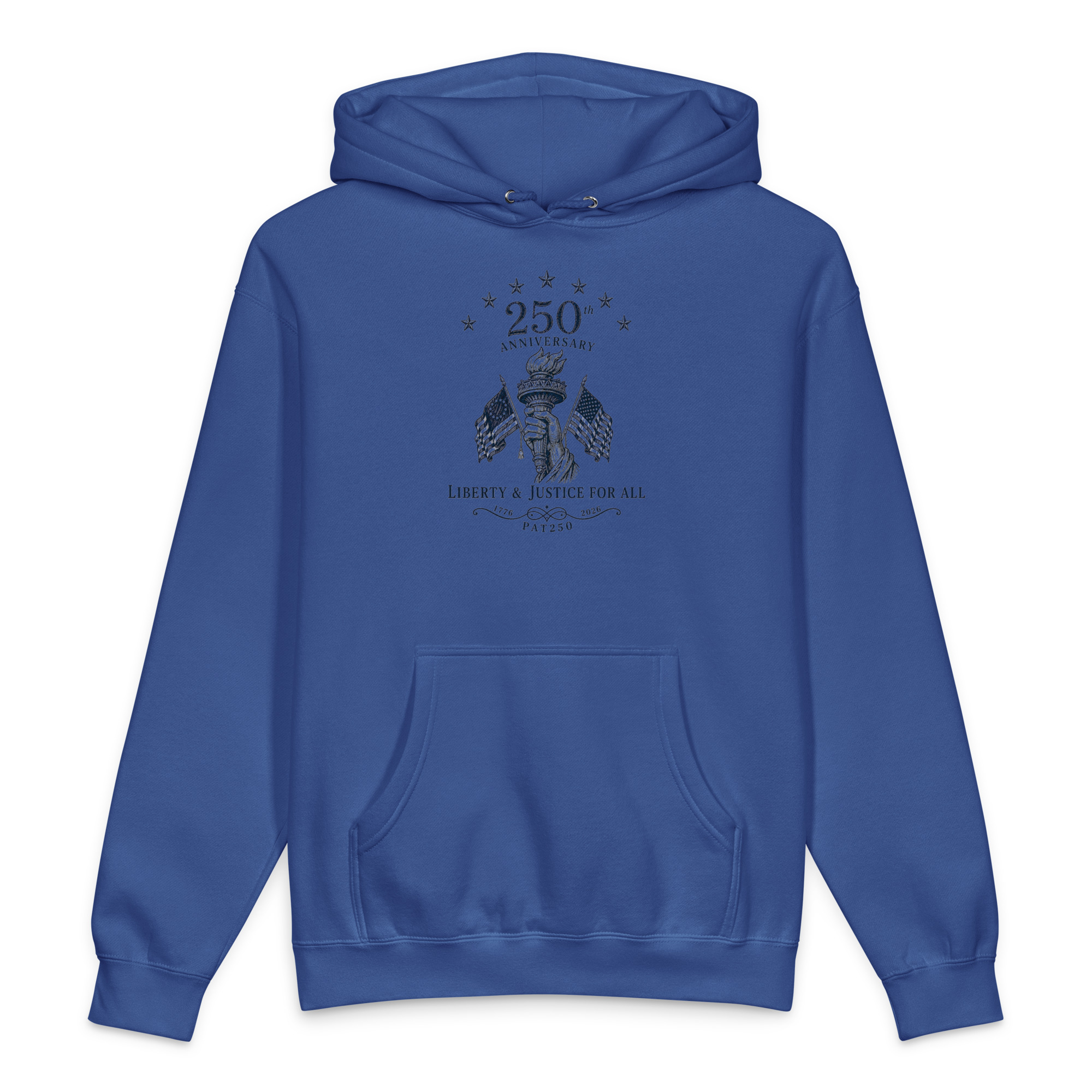"Liberty and Justice" Front and Center Heavyweight Hooded Sweatshirt - Image 11