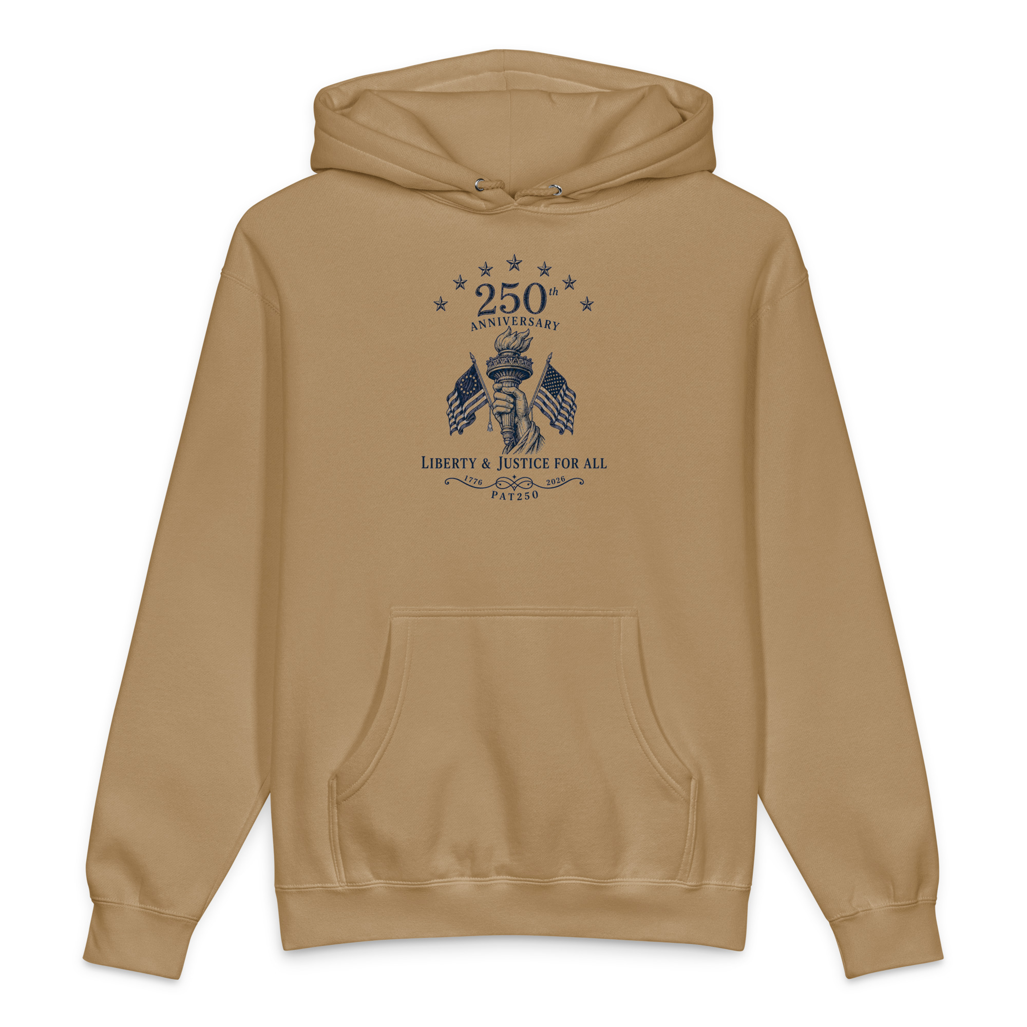 "Liberty and Justice" Front and Center Heavyweight Hooded Sweatshirt - Image 12