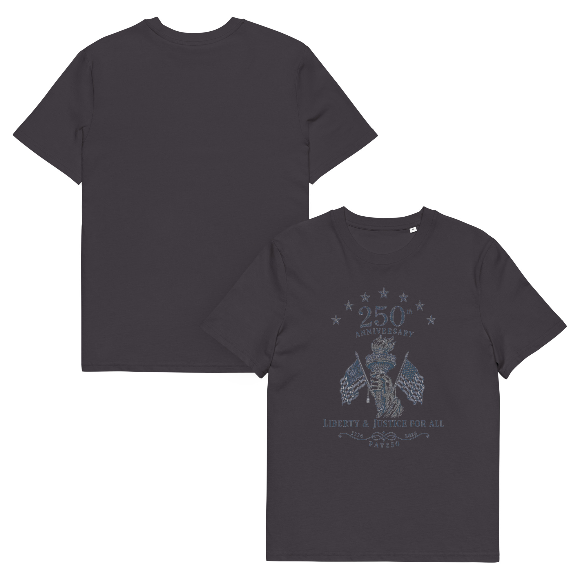 "Liberty & Justice" Large Front Print Only Unisex Organic Cotton T-Shirt - Image 111