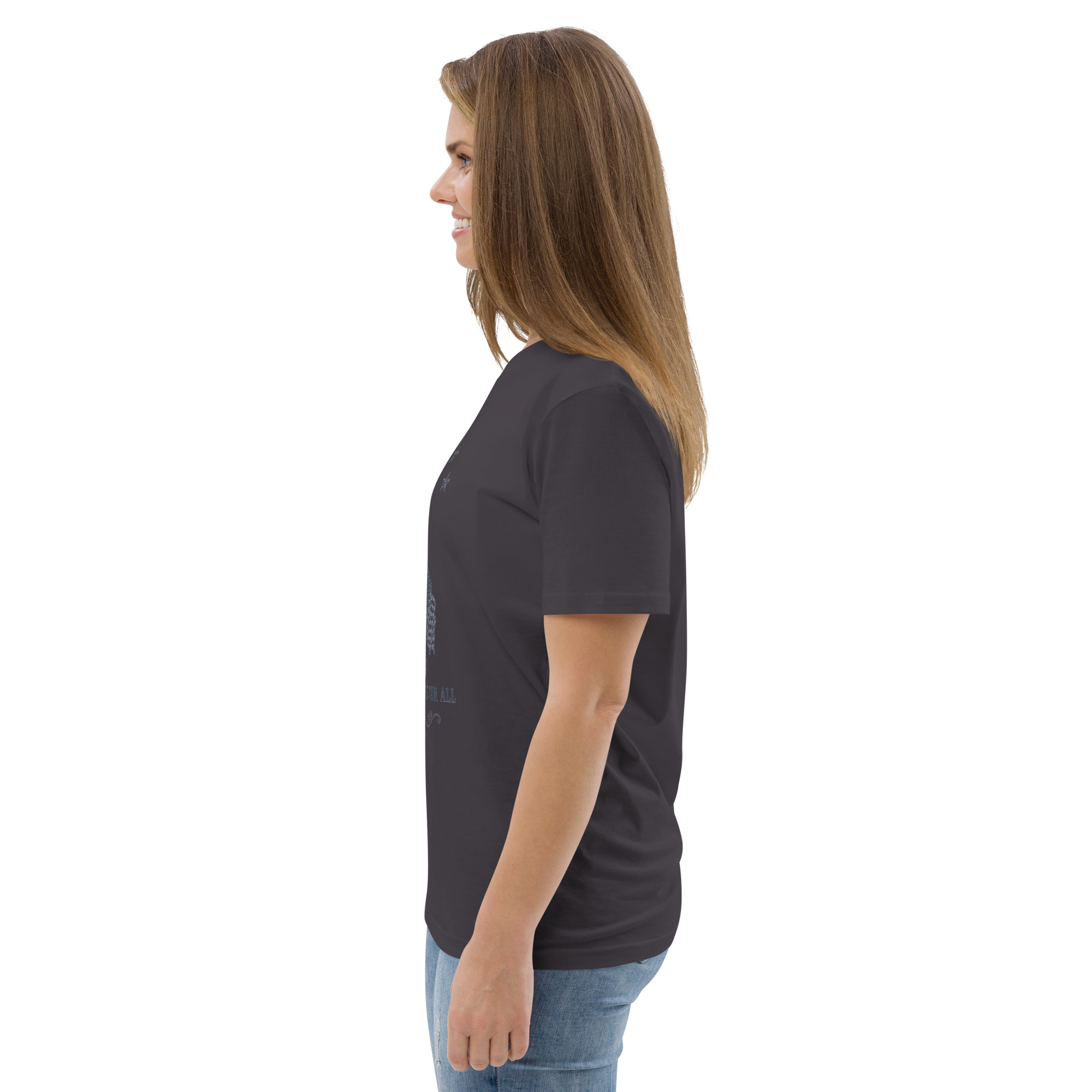 "Liberty & Justice" Large Front Print Only Unisex Organic Cotton T-Shirt - Image 36