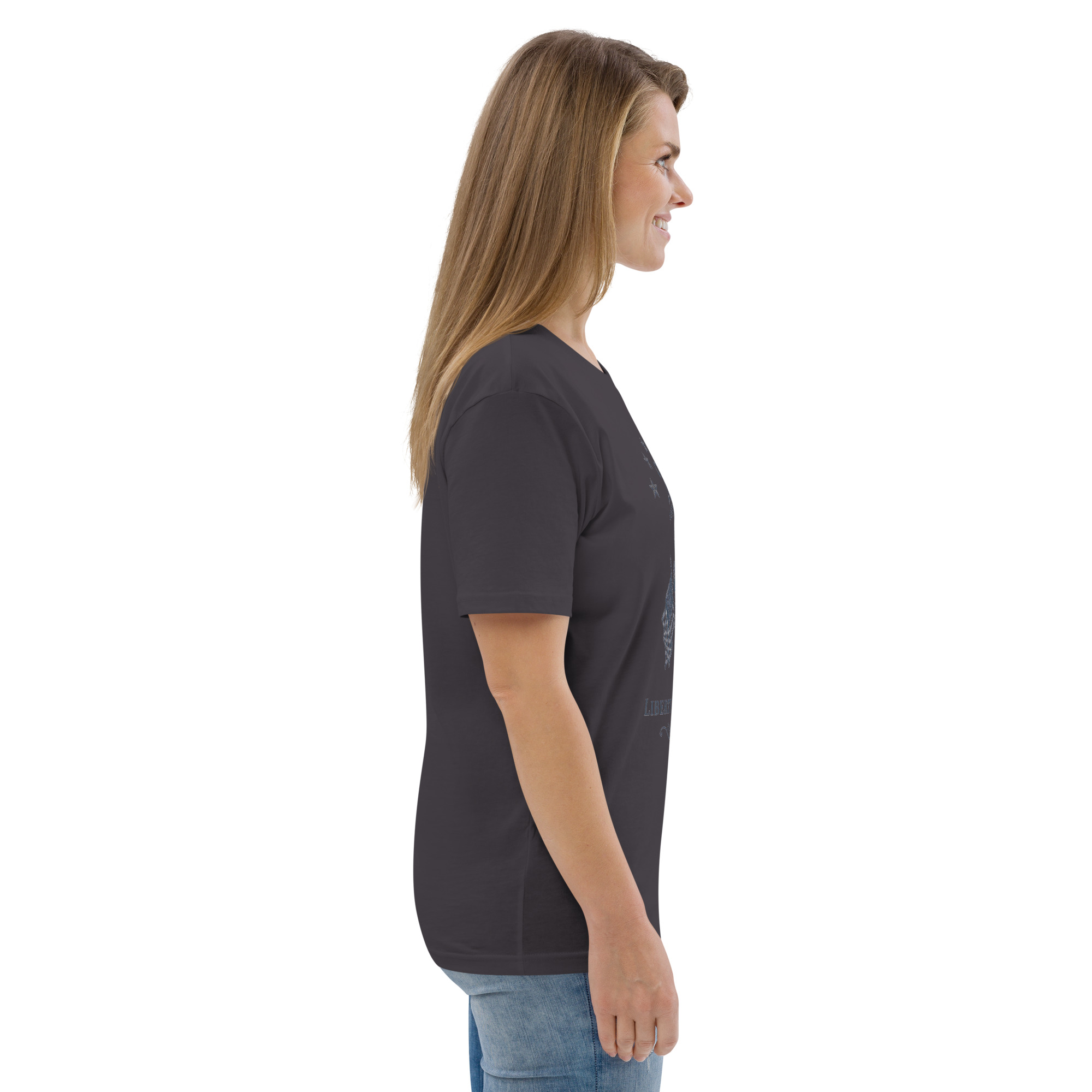 "Liberty & Justice" Large Front Print Only Unisex Organic Cotton T-Shirt - Image 35