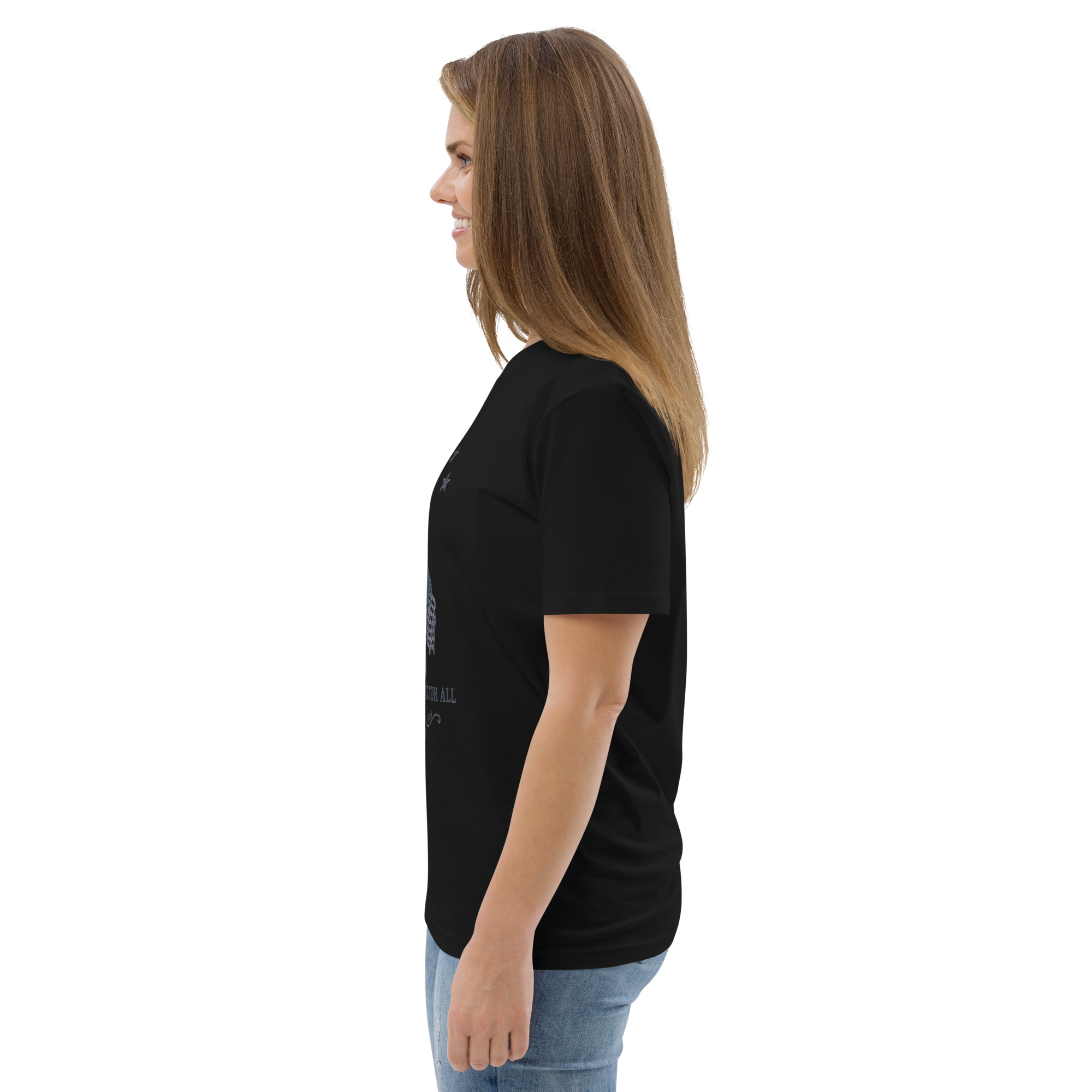 "Liberty & Justice" Large Front Print Only Unisex Organic Cotton T-Shirt - Image 15
