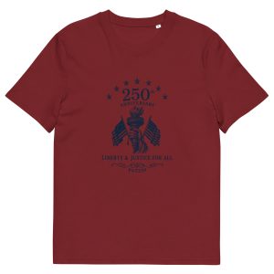 "Liberty & Justice" Large Front Print Only Unisex Organic Cotton T-Shirt