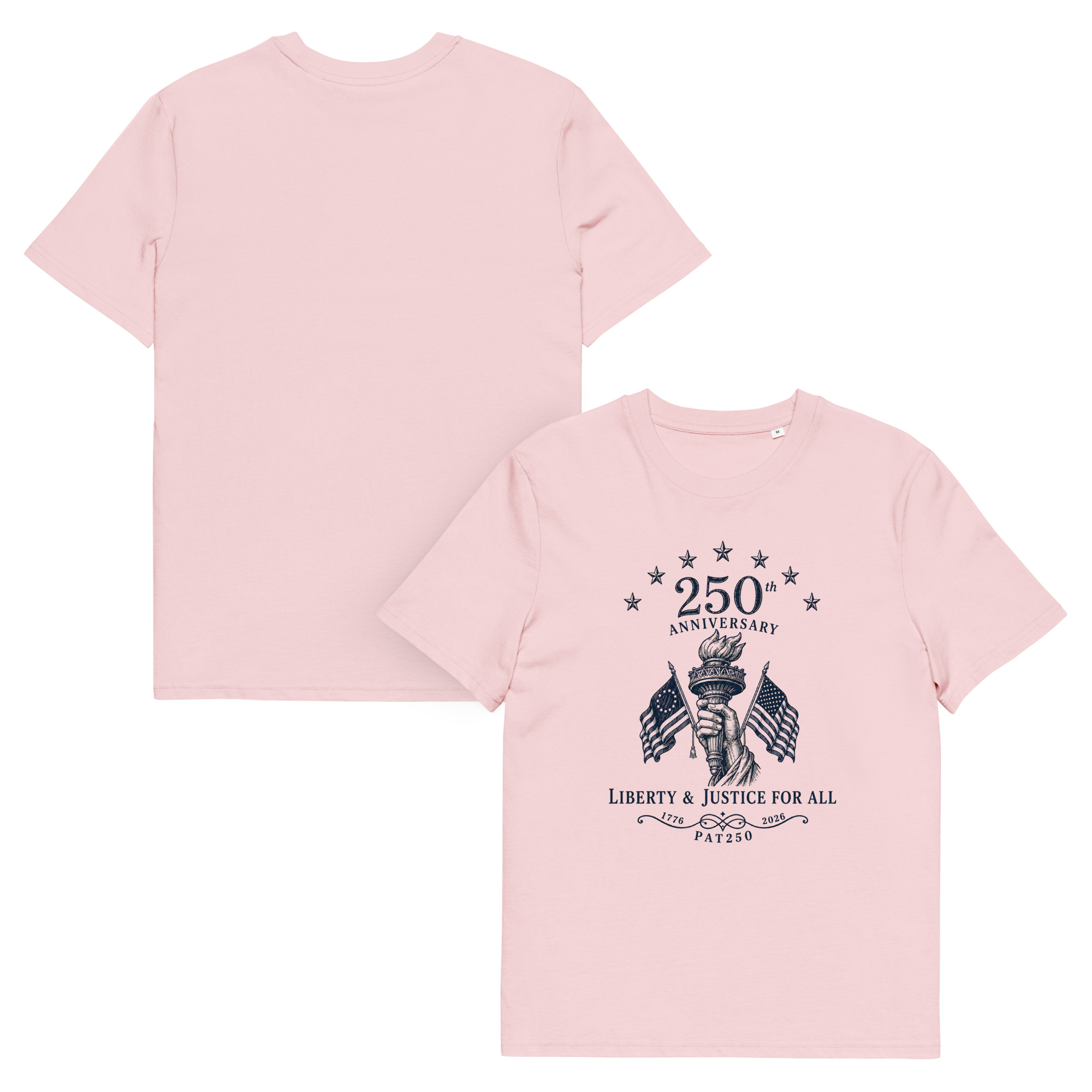 "Liberty & Justice" Large Front Print Only Unisex Organic Cotton T-Shirt - Image 119
