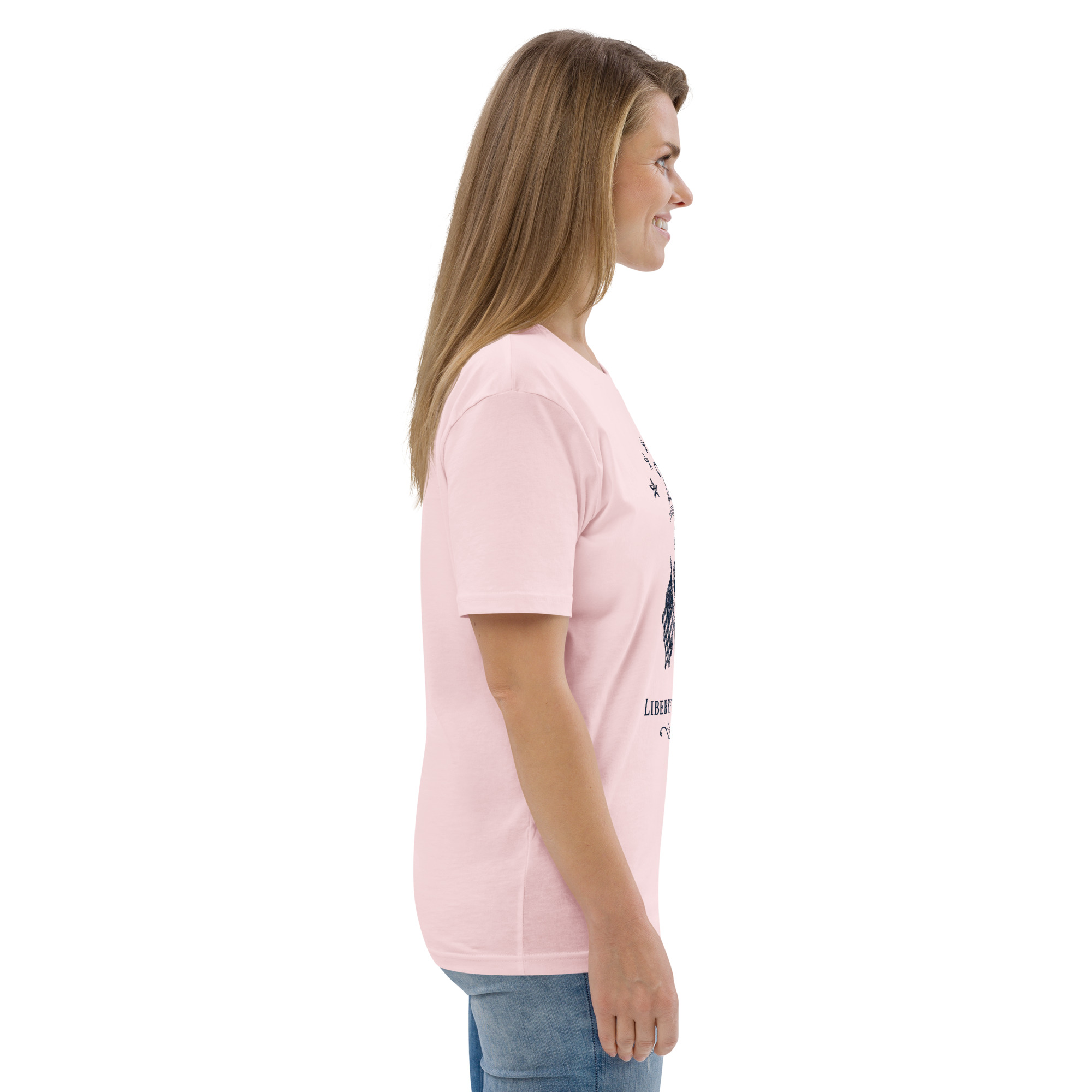 "Liberty & Justice" Large Front Print Only Unisex Organic Cotton T-Shirt - Image 91