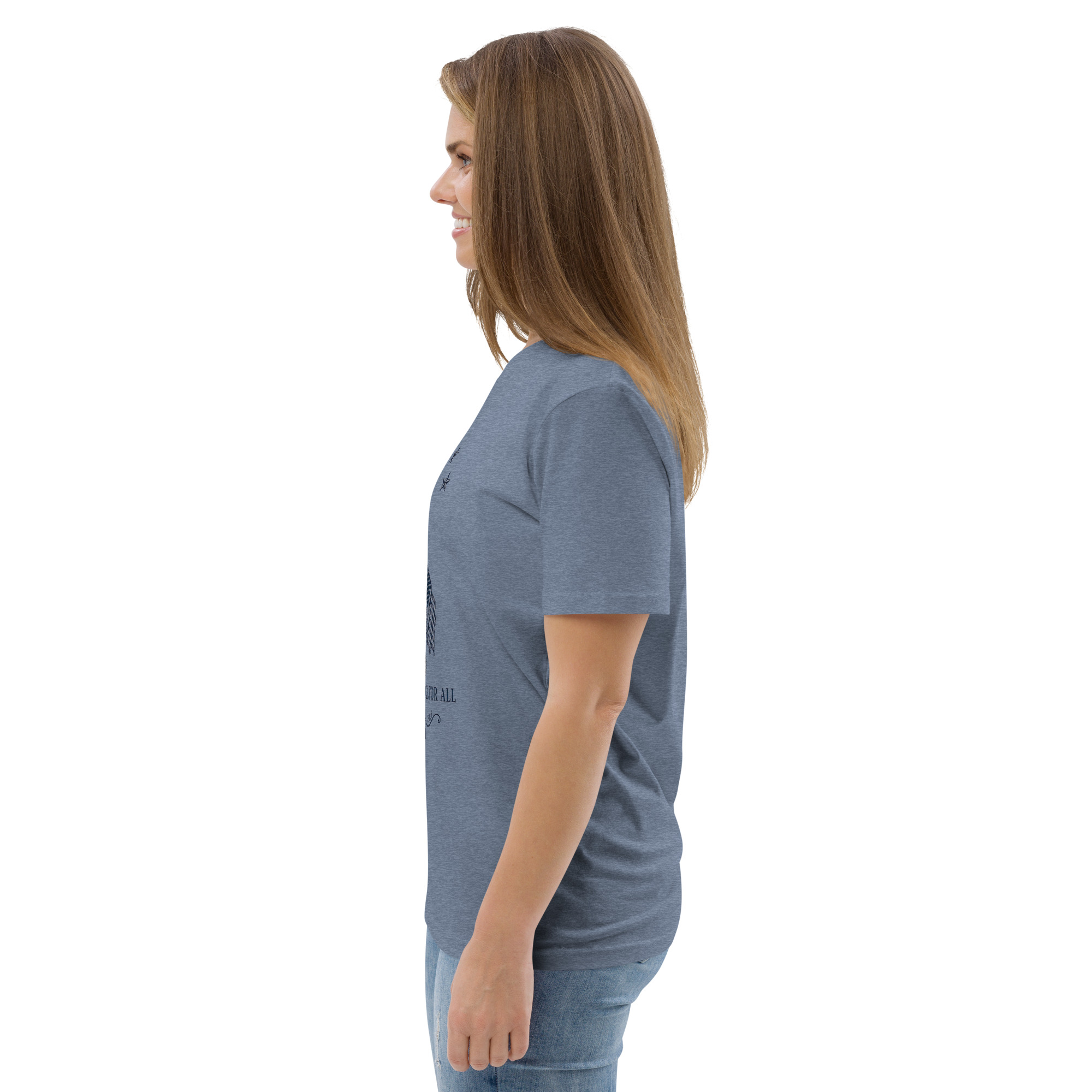 "Liberty & Justice" Large Front Print Only Unisex Organic Cotton T-Shirt - Image 64