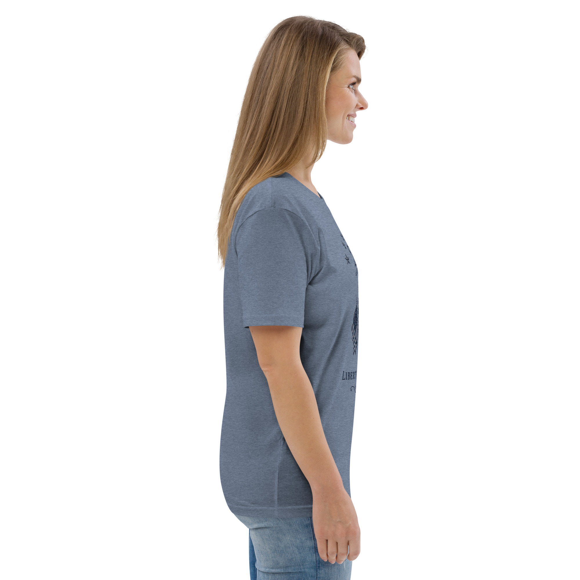 "Liberty & Justice" Large Front Print Only Unisex Organic Cotton T-Shirt - Image 63