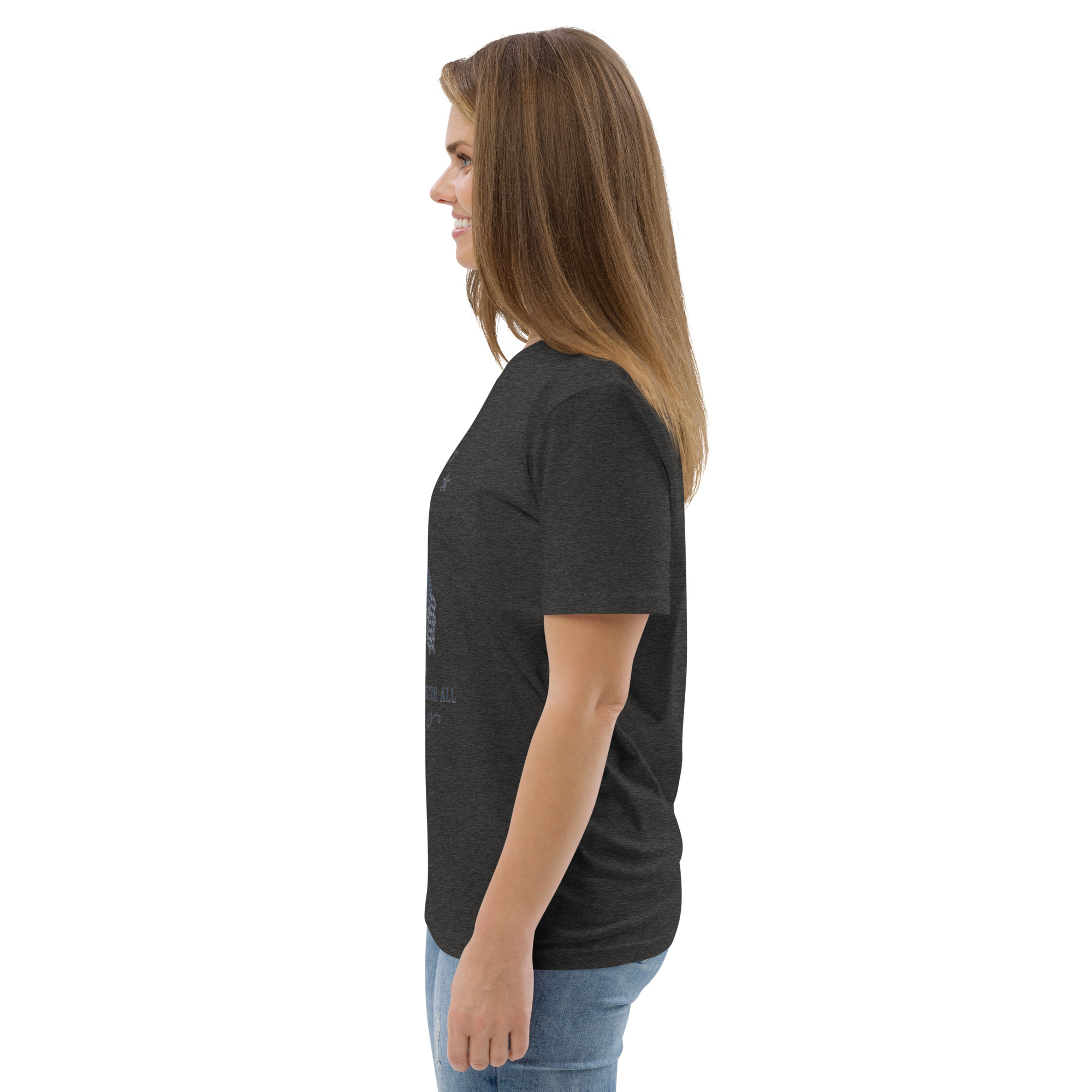 "Liberty & Justice" Large Front Print Only Unisex Organic Cotton T-Shirt - Image 29
