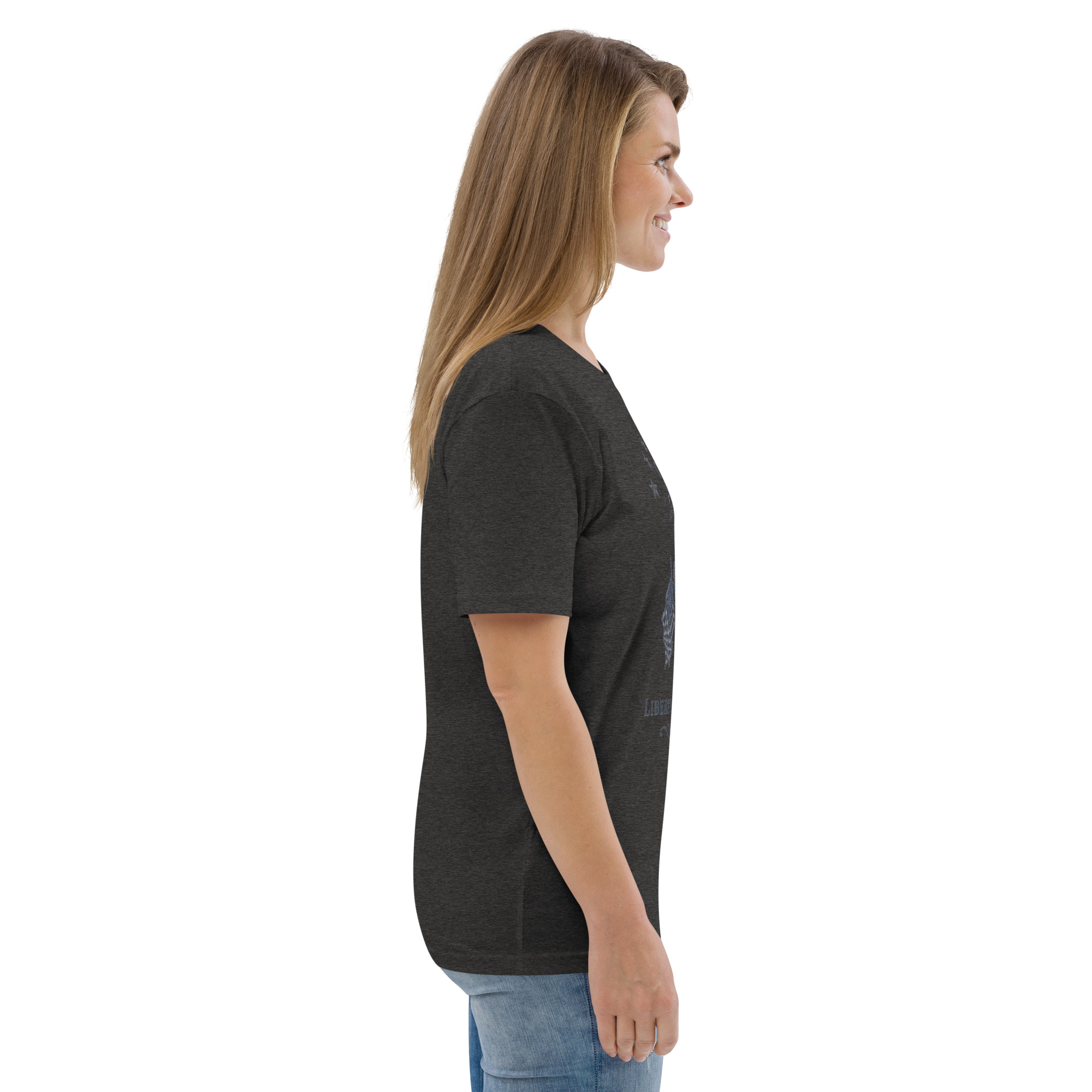 "Liberty & Justice" Large Front Print Only Unisex Organic Cotton T-Shirt - Image 28