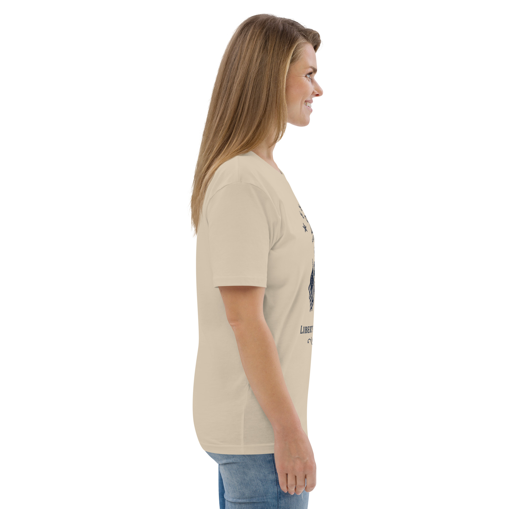 "Liberty & Justice" Large Front Print Only Unisex Organic Cotton T-Shirt - Image 77