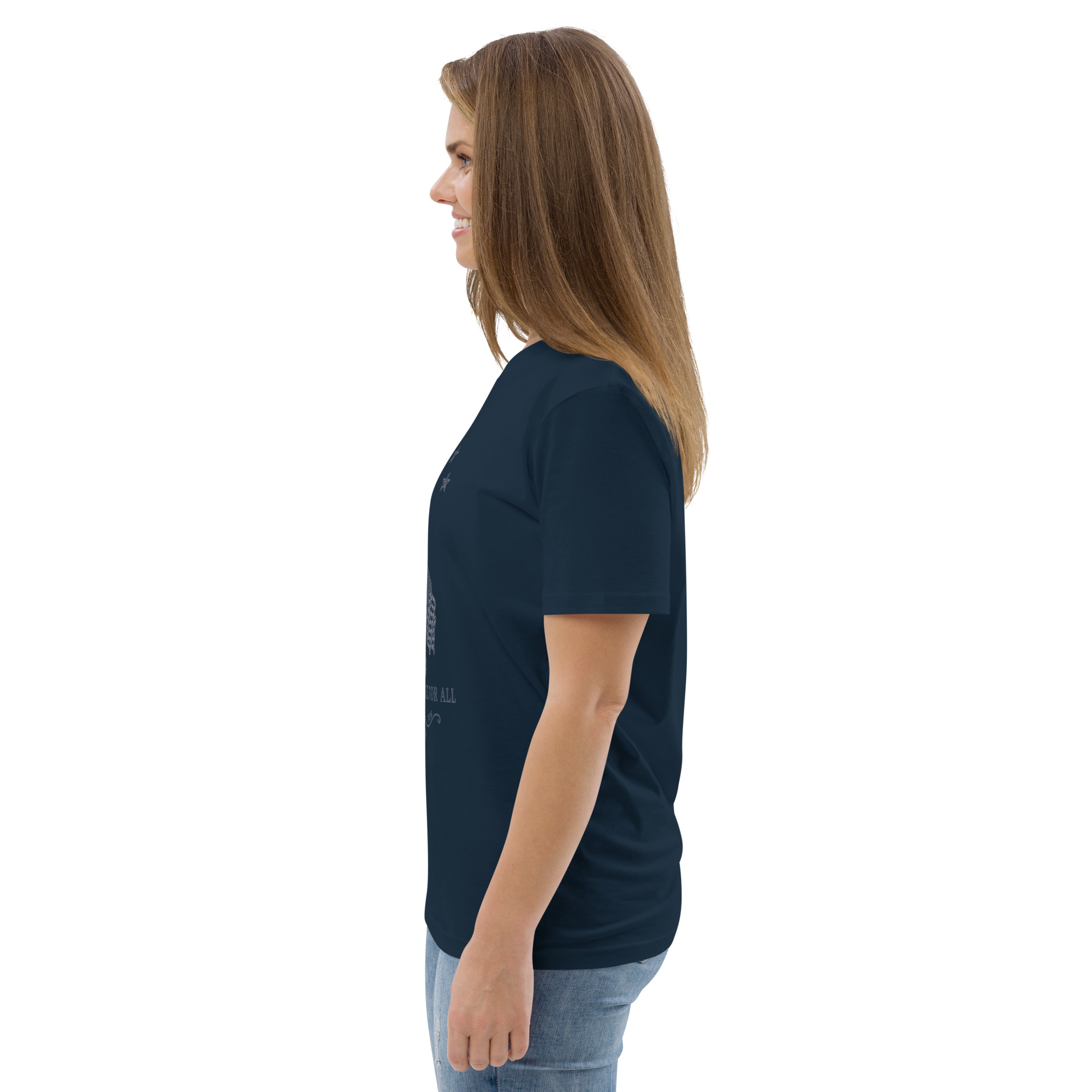 "Liberty & Justice" Large Front Print Only Unisex Organic Cotton T-Shirt - Image 22