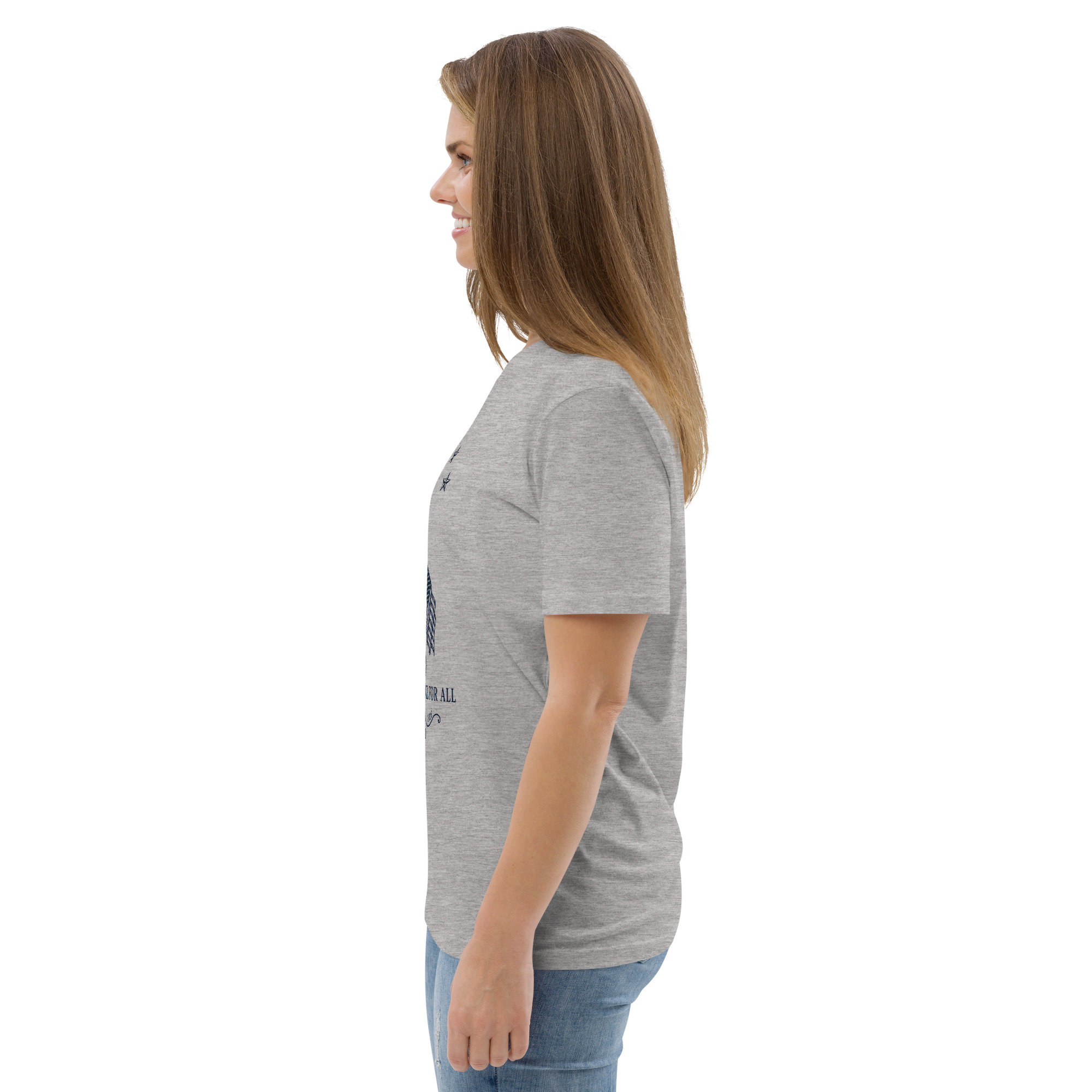"Liberty & Justice" Large Front Print Only Unisex Organic Cotton T-Shirt - Image 71