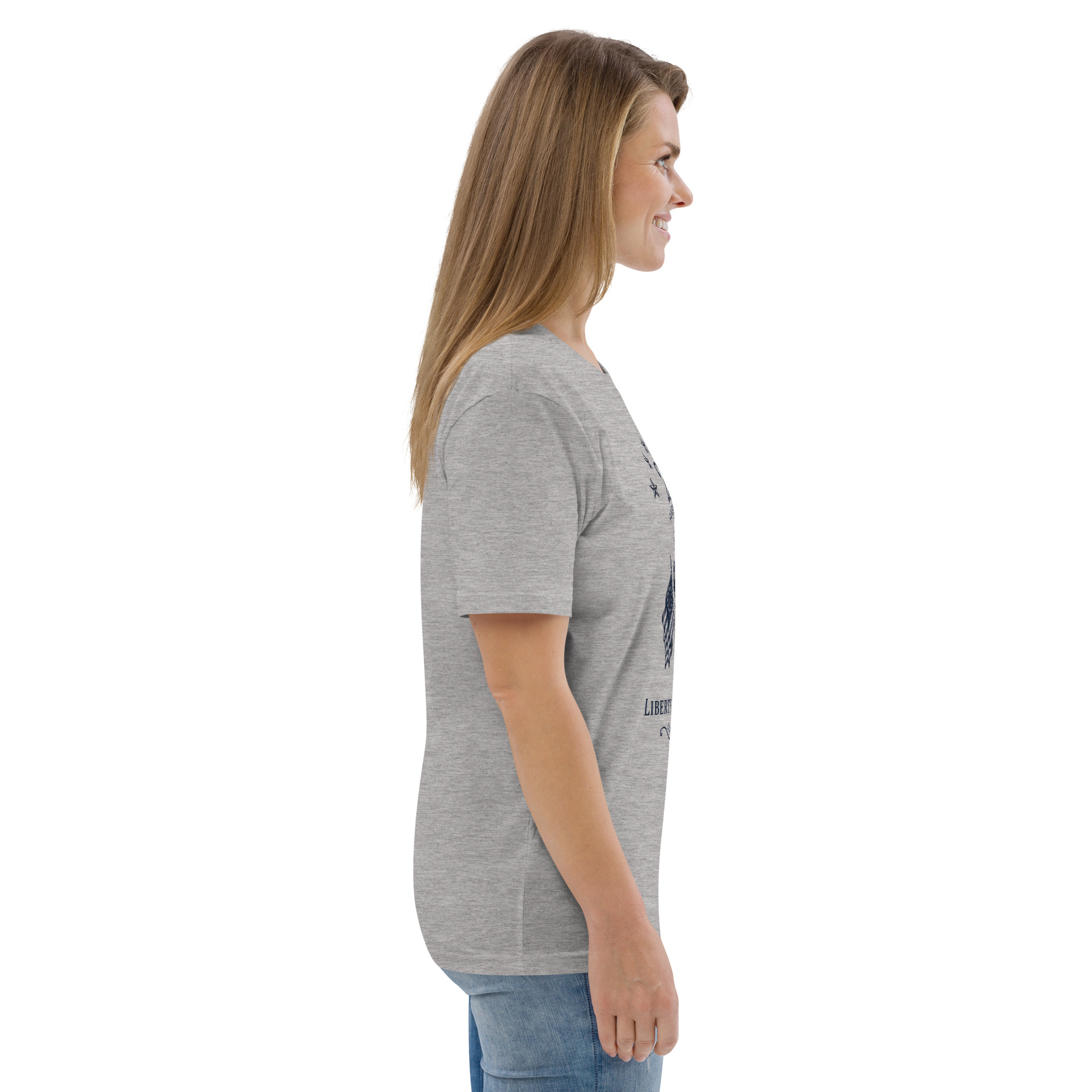 "Liberty & Justice" Large Front Print Only Unisex Organic Cotton T-Shirt - Image 70