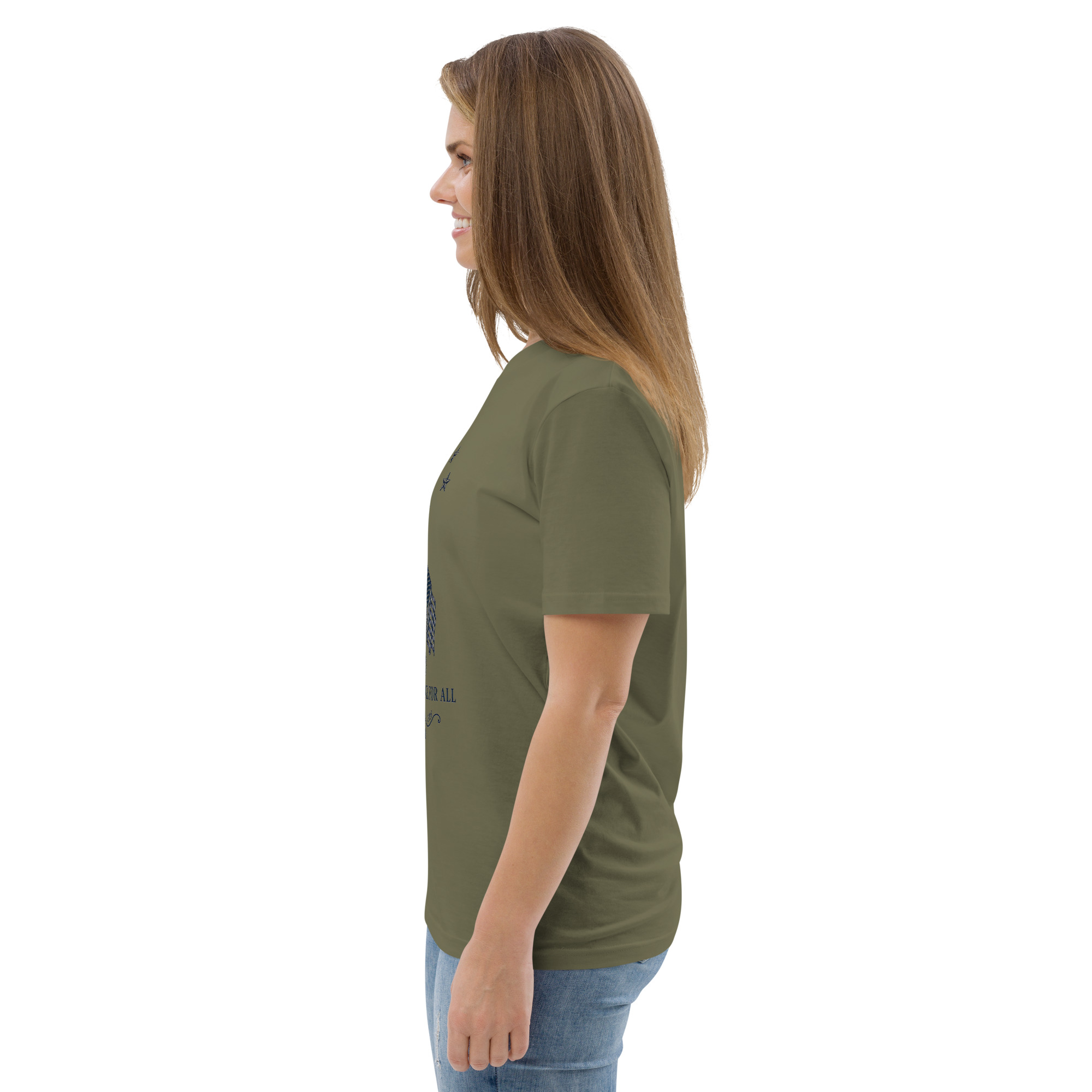 "Liberty & Justice" Large Front Print Only Unisex Organic Cotton T-Shirt - Image 57