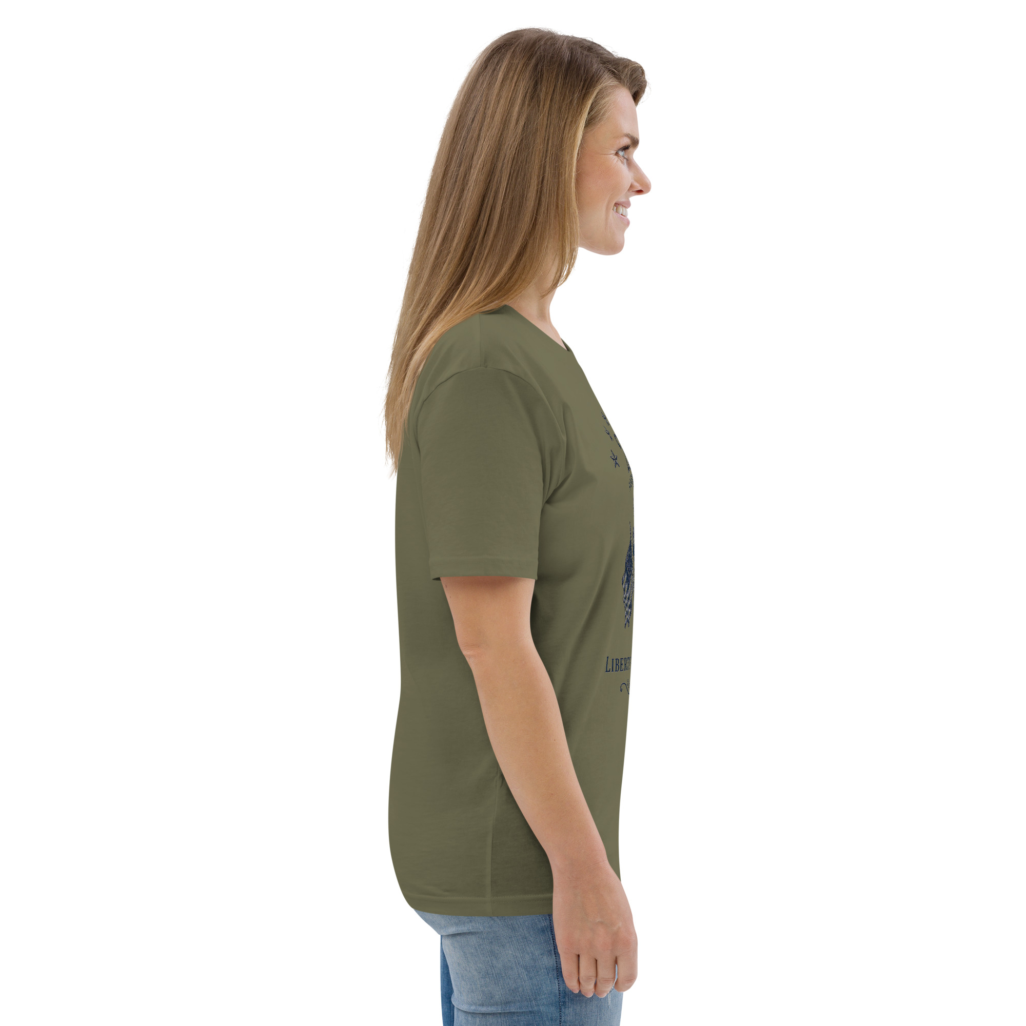 "Liberty & Justice" Large Front Print Only Unisex Organic Cotton T-Shirt - Image 56