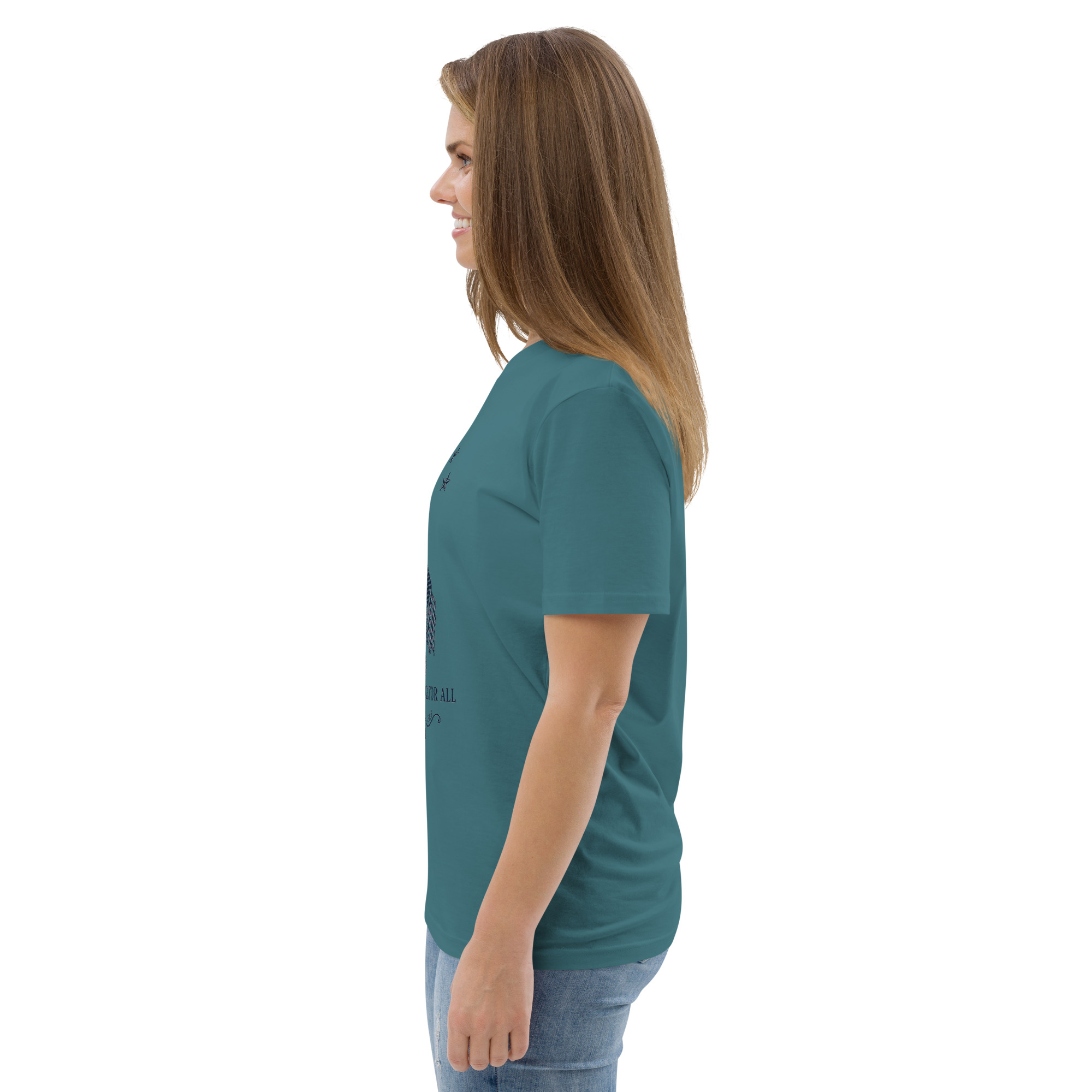 "Liberty & Justice" Large Front Print Only Unisex Organic Cotton T-Shirt - Image 50