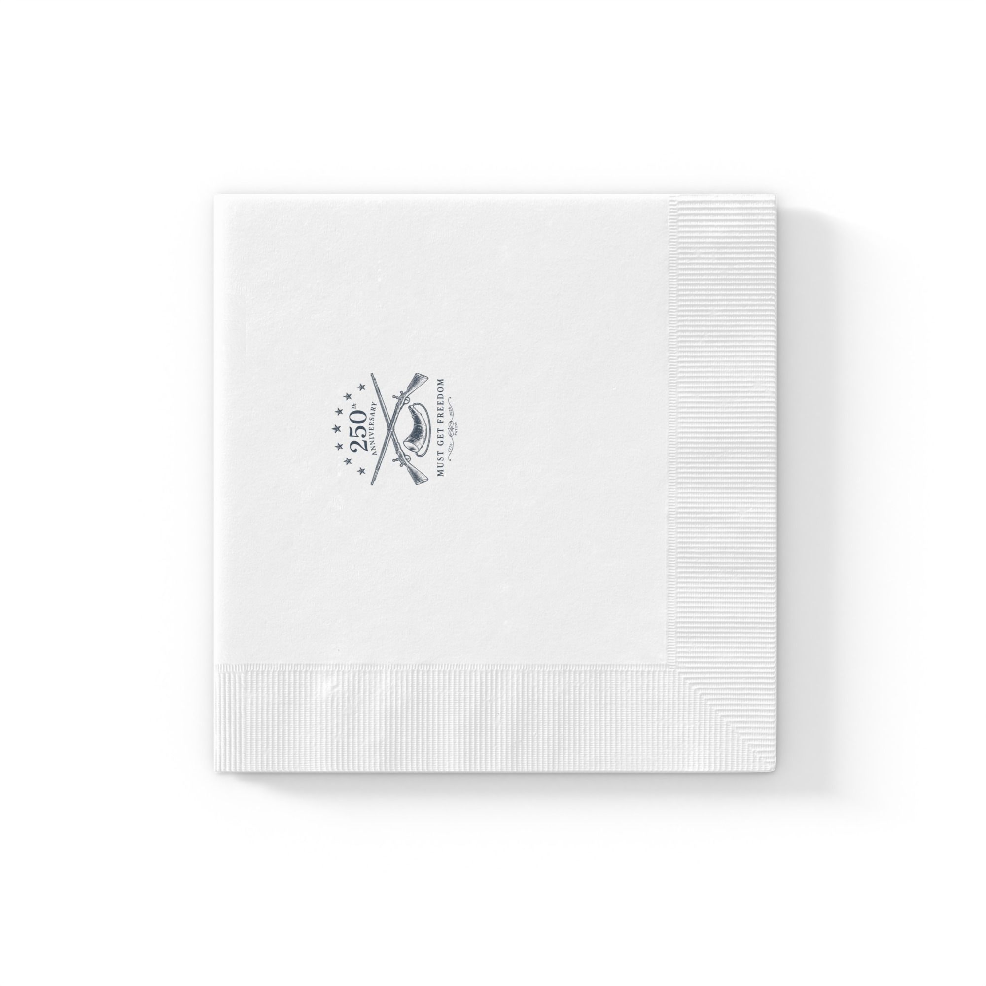 White coined napkins